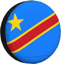 Flag of the Congo Print Universal Spare Tire Cover for RV, Jeep | Wheel Protector Fits Rv, Trailer, Jeep, Shield Tires From Sun, Dirt And Rain For Outdoor Storage
