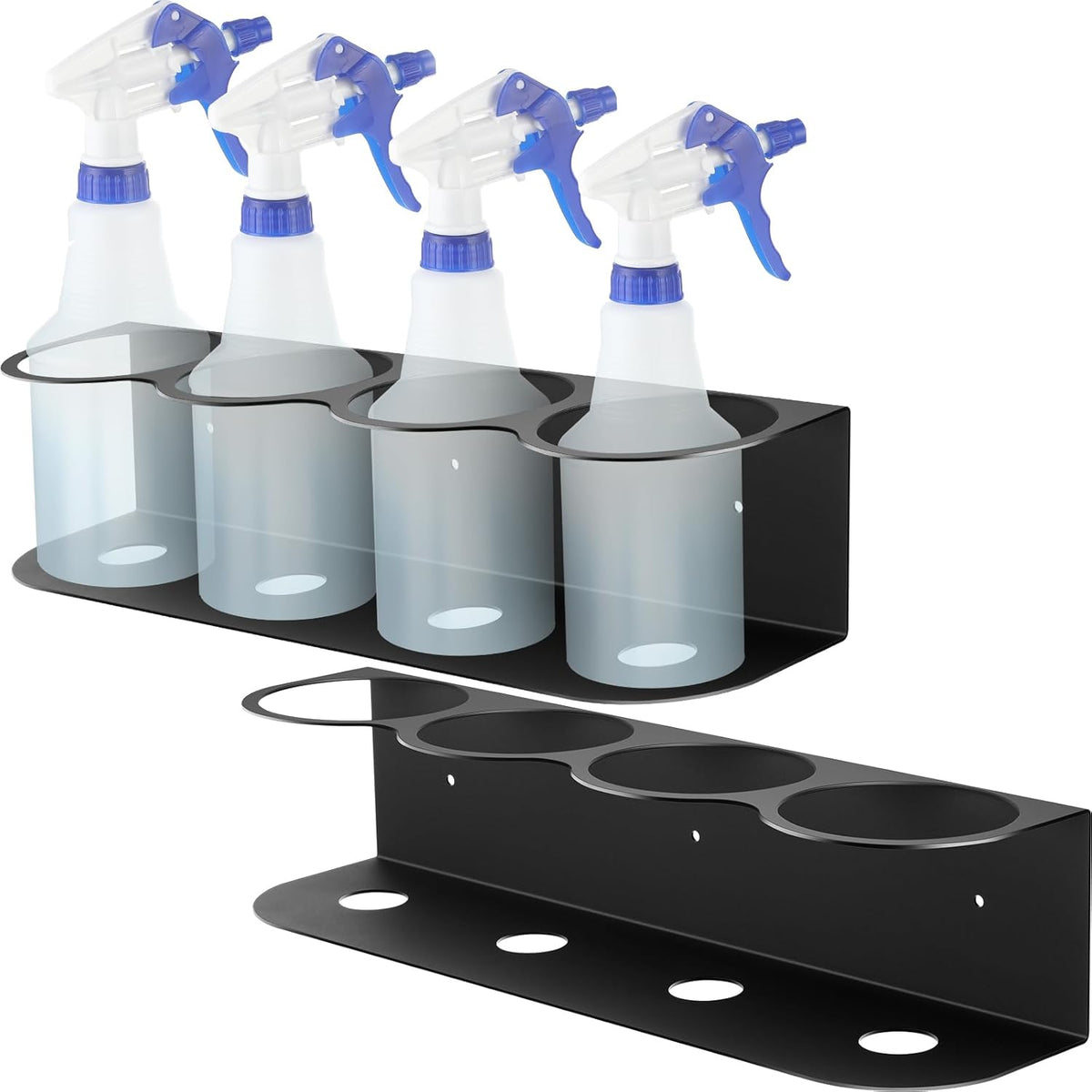 Therwen 2 Pcs 4 Holes All Purpose Steel Spray Bottle Holder Heavy Duty Can
