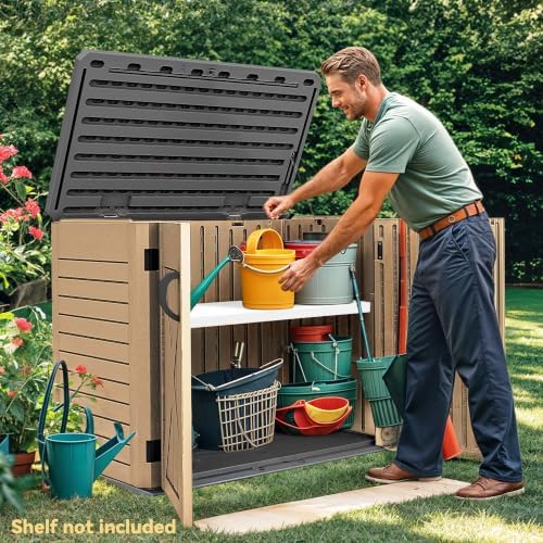 dwvo outdoor storage shed, weatherproof resin, 35 cu, package contents