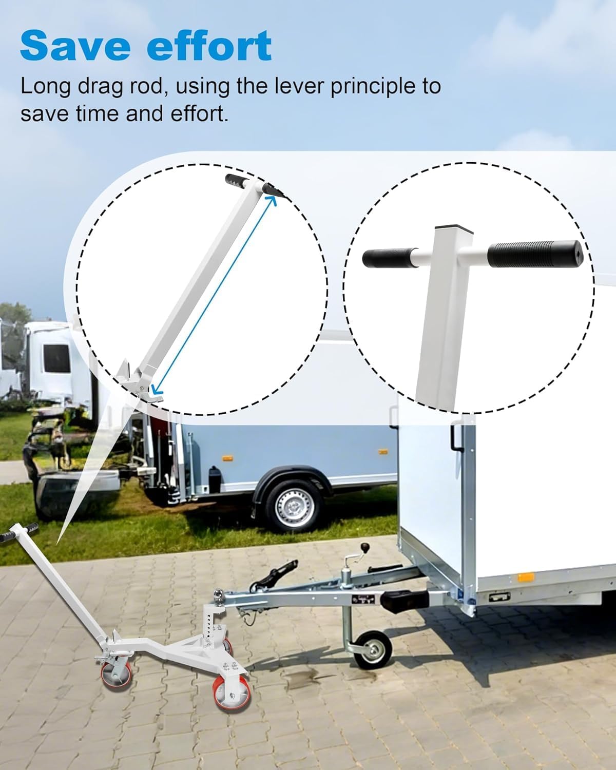 Heavy Duty Trailer Dolly, with 2-5/16 inch Ball | 3500 lb Tongue Weight Trailer Mover Dolly, Angle Adjustable, Suitable for RV Boat Motorcycle Jet Ski