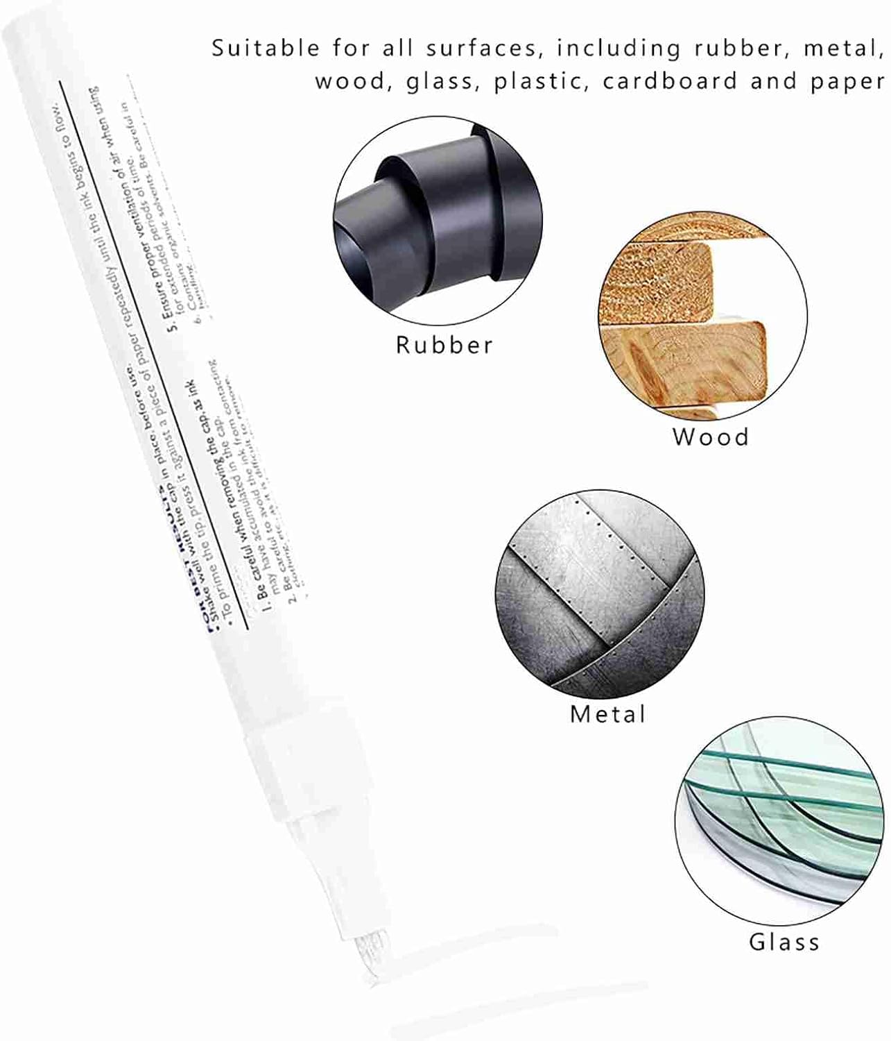 Tyenaza Tire Marker Pens, Waterproof Professional Car Pencil Tire Paint Pen Marker Lettering (White)