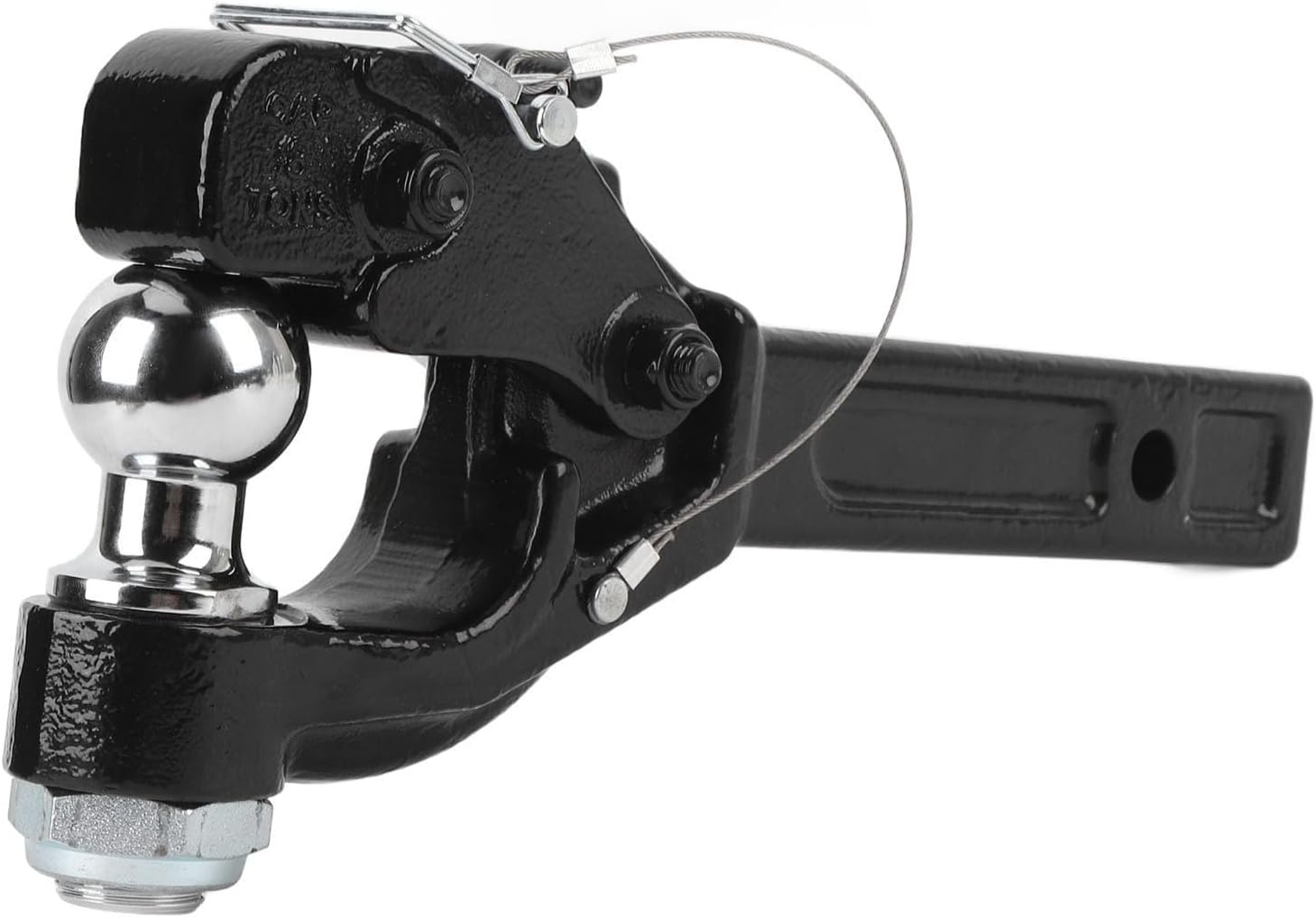 Generic Pintle Hook with 2 Inch Trailer Ball Heavy Duty 16000lbs Towing Capacity Receiver Mount Combination Hitch for Trucks SUVs RVs Black Steel