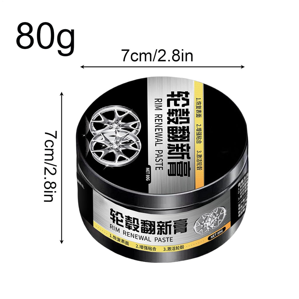 Tire Rim Cleaner | 80g Repair Polish | Rim Renewal Paste - for Car Truck Rv Motorcycle Vehicles Auto Detailing Workshop Garage Aluminum Chrome Stainless Steel Restores Shine All Metals