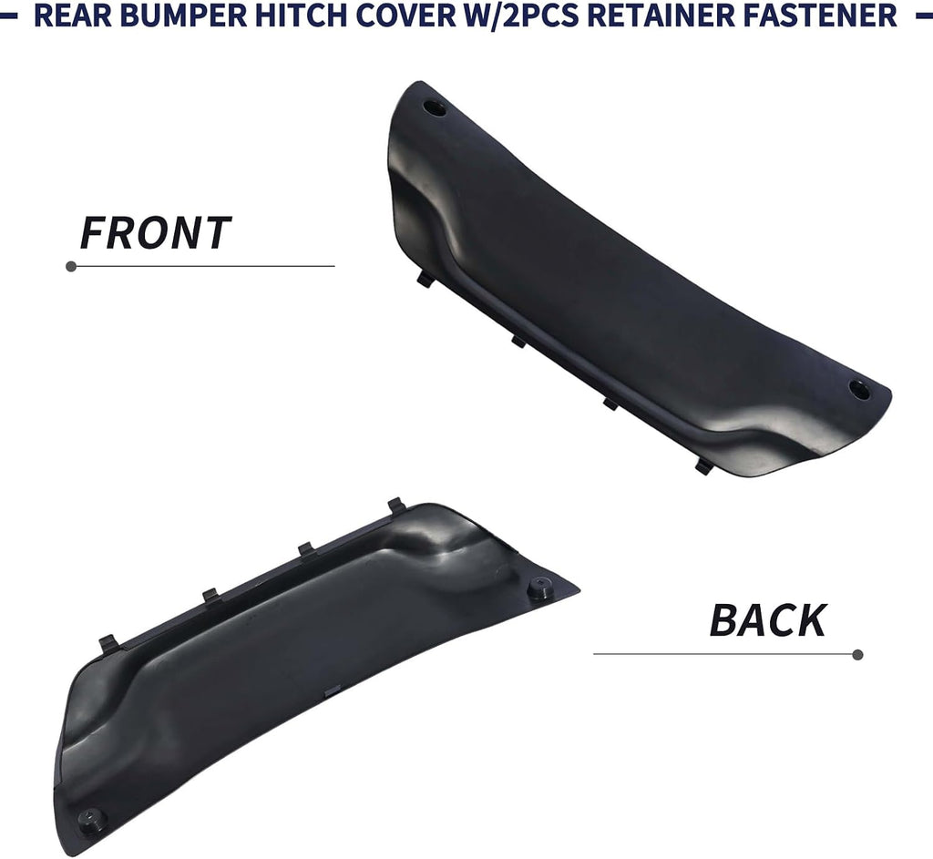 68157472AA Rear Trailer Tow Hitch Cover W/2Pcs Retainer Fastener Fit for Jeep Grand Cherokee SRT 2012-2021 Bumper Trailer Hitch Panel Trim Bezel 68158192AA 68158193AA