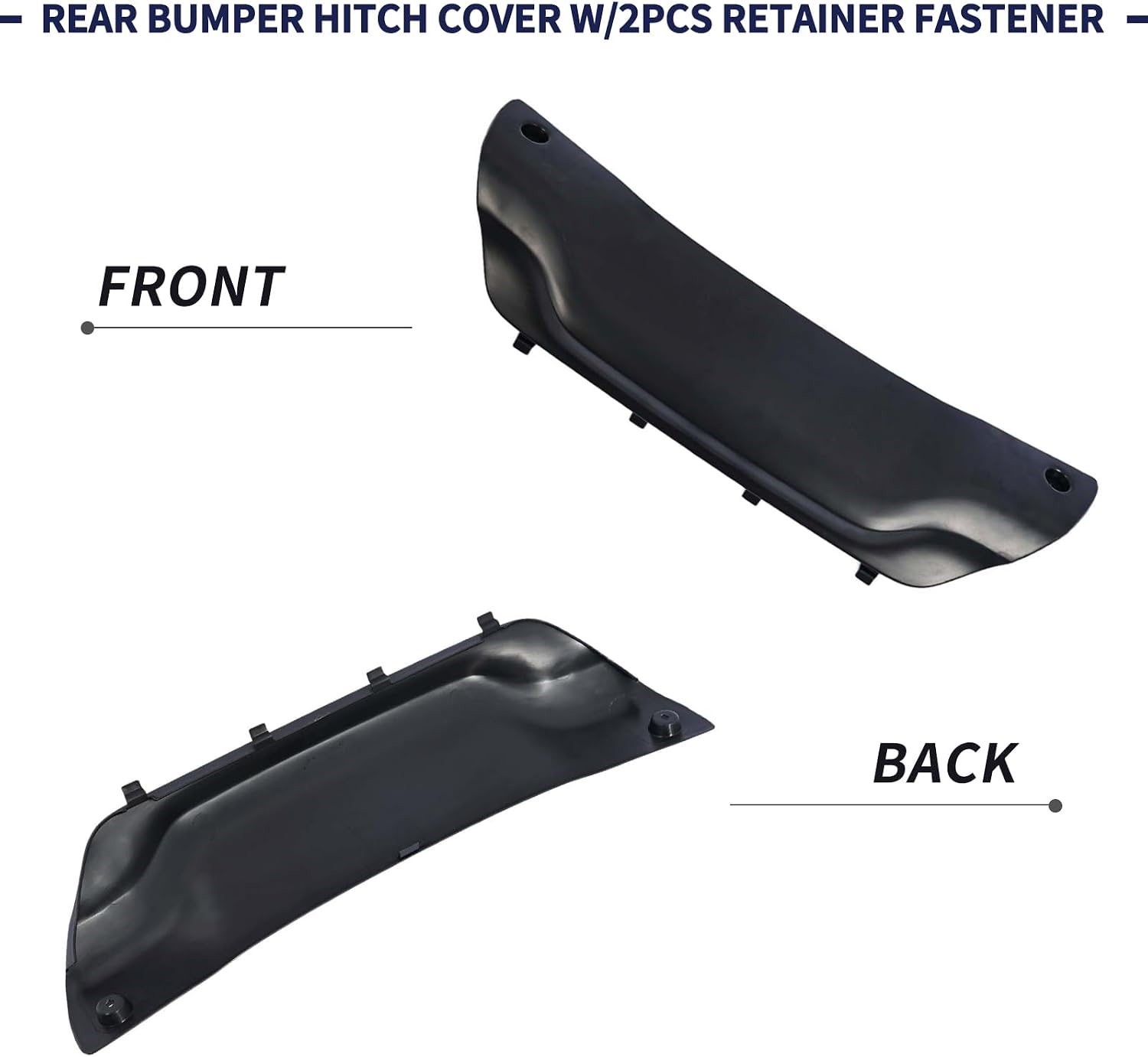 68157472AA Rear Trailer Tow Hitch Cover W/2Pcs Retainer Fastener Fit for Jeep Grand Cherokee SRT 2012-2021 Bumper Trailer Hitch Panel Trim Bezel 68158192AA 68158193AA