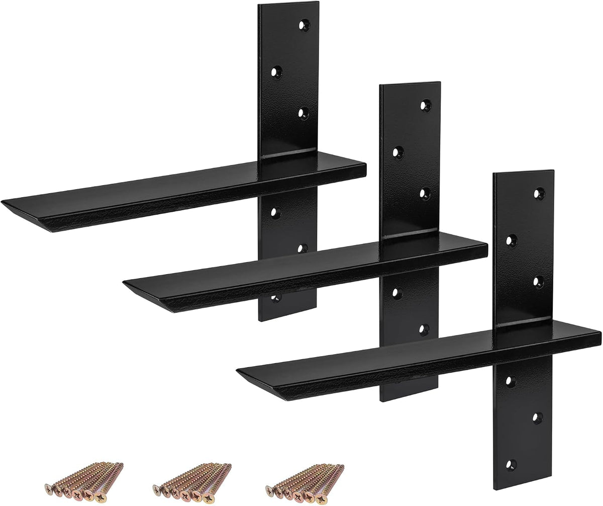 (3-pack) free hanging t shelf bracket, solid heavy, main product view