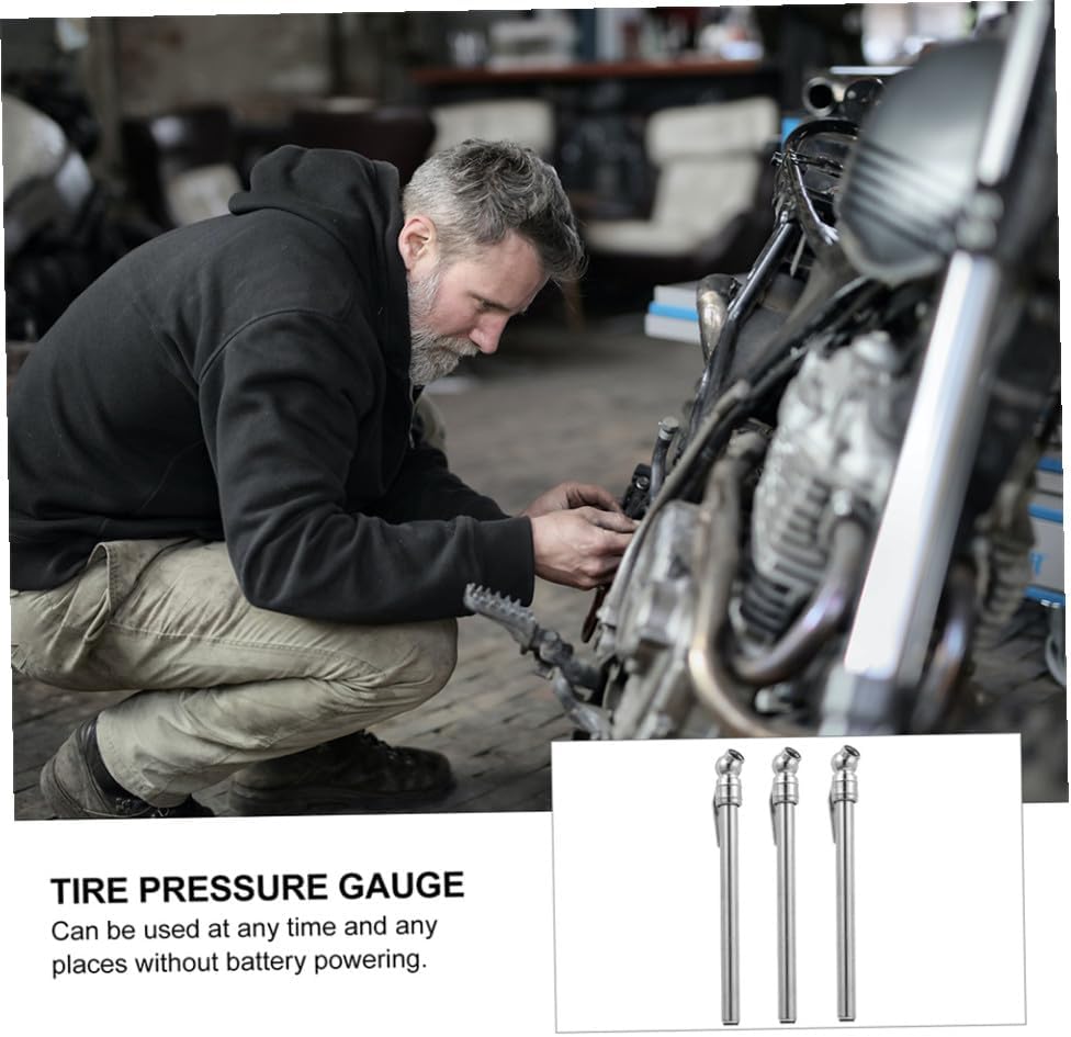 Pencil Tire Pressure Gauge 5pcs Silver Auto Tire Pressure Checker Pen for Car Wheel Maintenance Vehicle Repair Tool