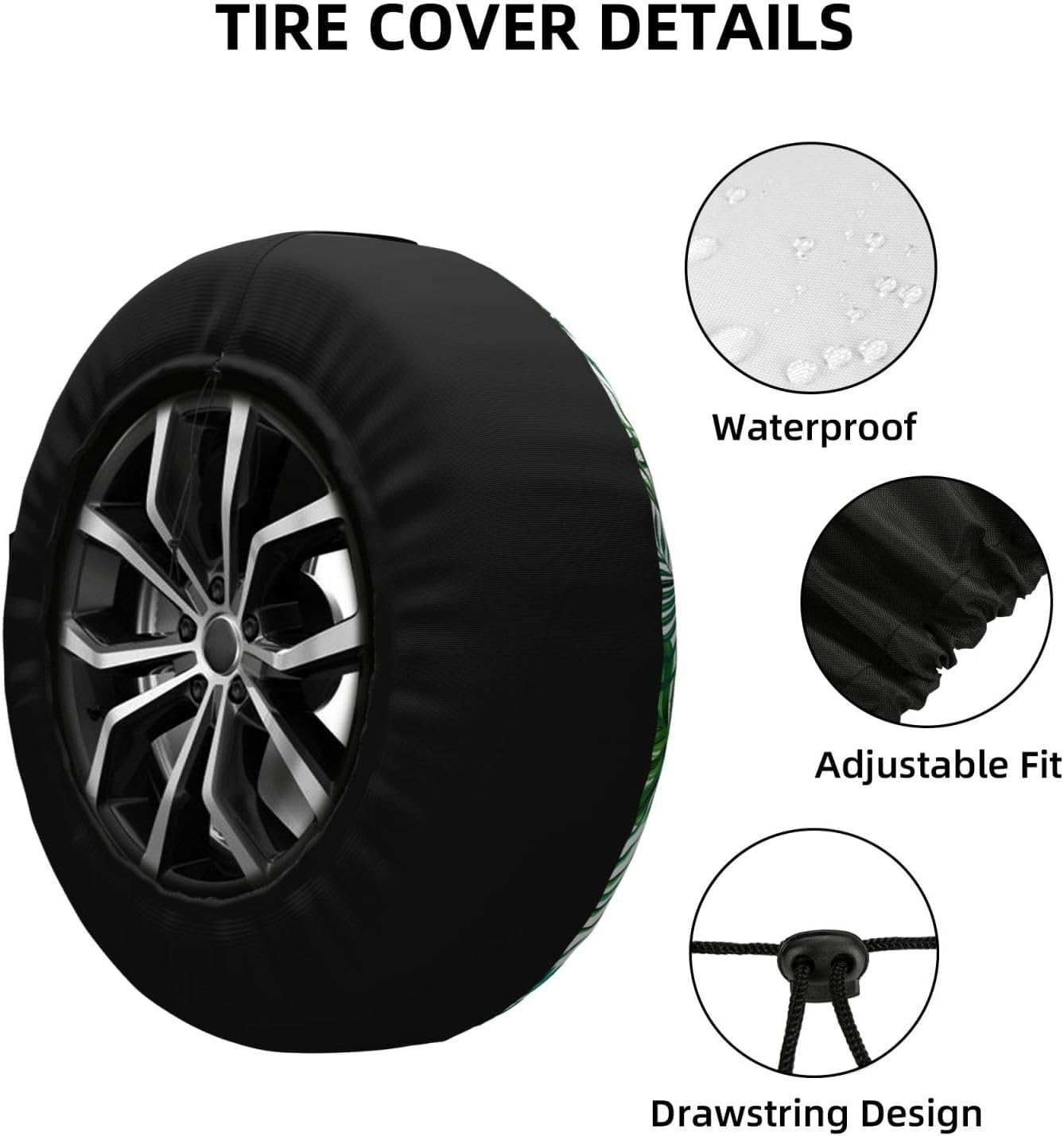 Watercolor Rocket Launching Spare Tire Cover 14 inch, Universal Waterproof Dust-Proof Sun Protection Cover with Adjustable Nylon Rope Easy Installation for Jeep Trailer SUV Truck RV