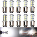 10-Pack 6500K White 1157 2057 2357 7528 BAY15D LED Bulbs 5050 18-SMD Replacement Lamps for 12V Interior RV Camper Trailer Lighting Back Up Reverse Lights or Tail Brake Lights