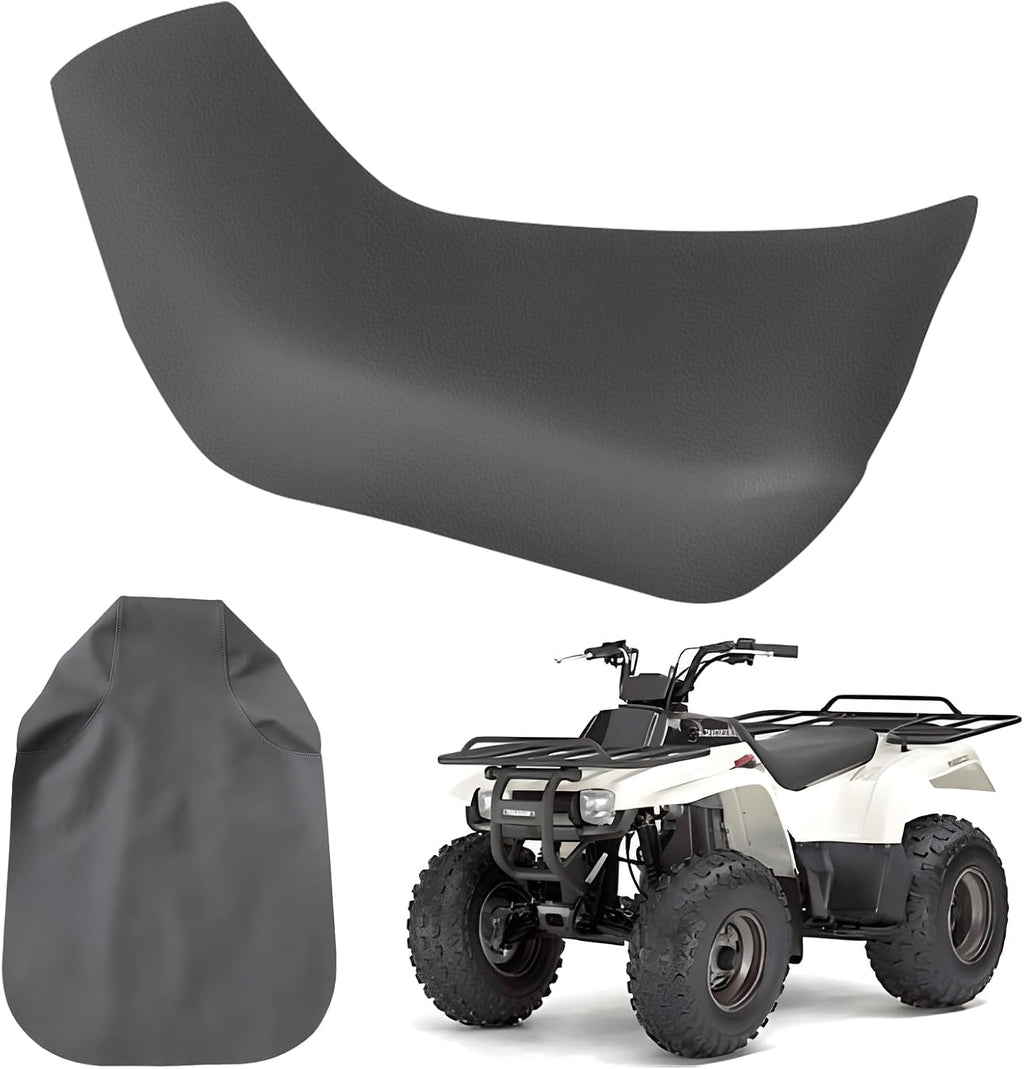 Seat Cover Replacement for 1988-2011 Kawasaki Bayou 220 250, Heavy Duty Leather ATV Seat Cover Replacement, Charcoal