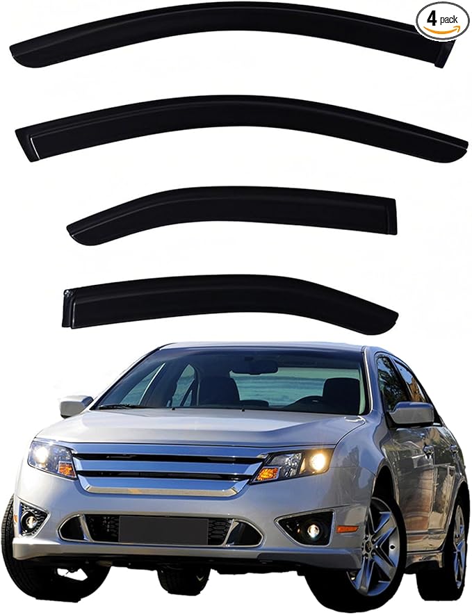 Window Visors Rain Guards fits 2006-2012 Ford Fusion, Out-Channel Window Wind by Unknown