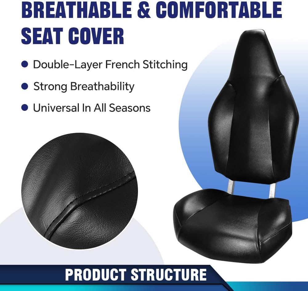 PIT66 Vinyl Seat Covers Set Fit Polaris RZR 570 800 900 & ACE 2012-2018 | Durable Seat Covers Kit Fit Polaris RZR 570 2012-2018/ RZR 800 2008-2014/ RZR 900 2011-2014/ ACE 325 570 2014-2017, Full Set