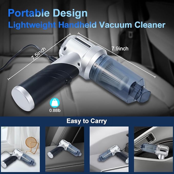 Handheld Foldable Car Vacuum, 4-in-1 18000PA Mini Vacuum Cleaner Portable - Image 7