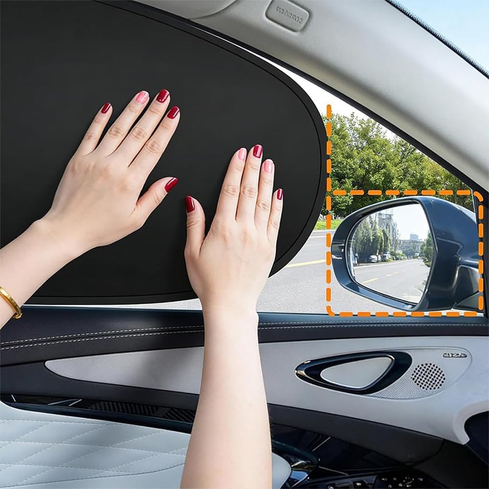 Universal Car Side Window Sun Shades, Car Side Window Sun Shade, UV Protection Heat Blocking, No Adhesive Static Cling, Glare Reduction Privacy Sun Visor (Front Window)