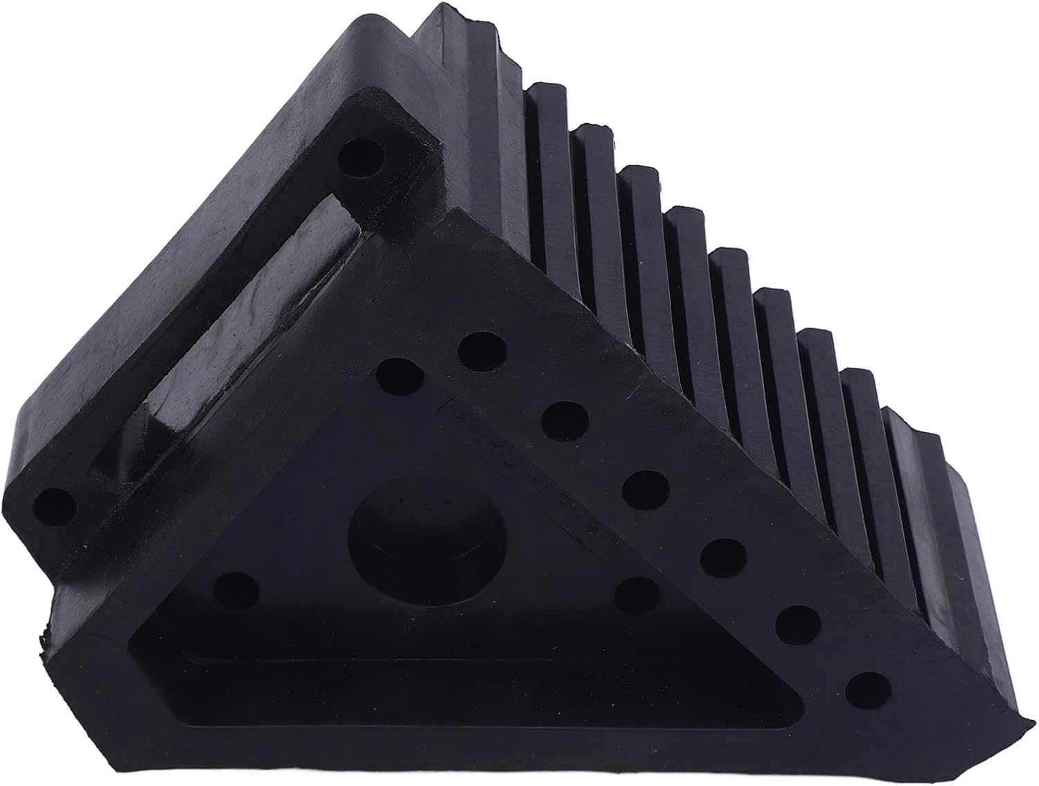 Alomejor Heavy Duty Rubber Wheel Chock Rubber Wheel Stopper 6.9 X 3.9 X 5.9in Anti Slip Weather Proof 3 to 5 Ton Tire Block for Car Trailer RV Truck ATV Parking