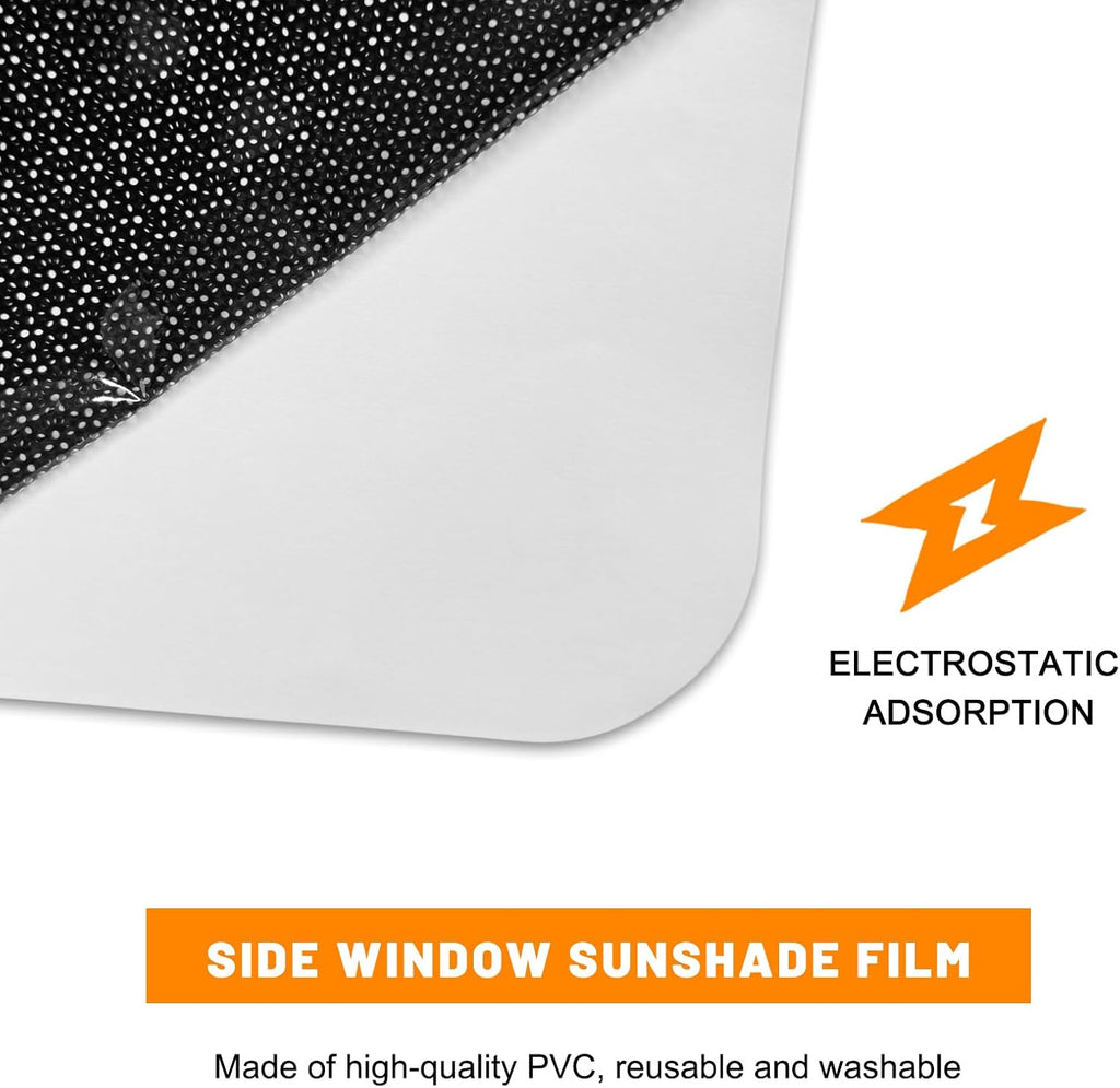 4 PCS Car Side Window Sunshades, Reusable & Washable Auto Sunshade Sticker Sun Blocker, Static Cling Sun Shade Films Window Tint for Most Vehicles, Car Accessories