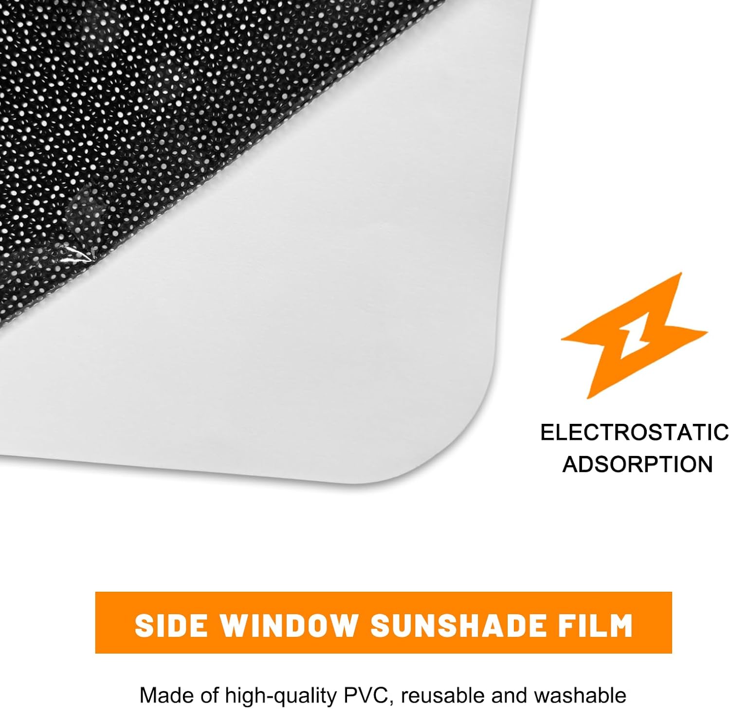 4 PCS Car Side Window Sunshades, Reusable & Washable Auto Sunshade Sticker Sun Blocker, Static Cling Sun Shade Films Window Tint for Most Vehicles, Car Accessories