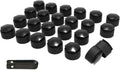 Lug Nut Covers (Wheel Bolt Caps) Complete Set - 24PCs + Removal Tool, Black - Replacement for Audi A1, A3, A4, A5, A6, A7, A8, Q2, Q3, Q5, Q7, S5, TT