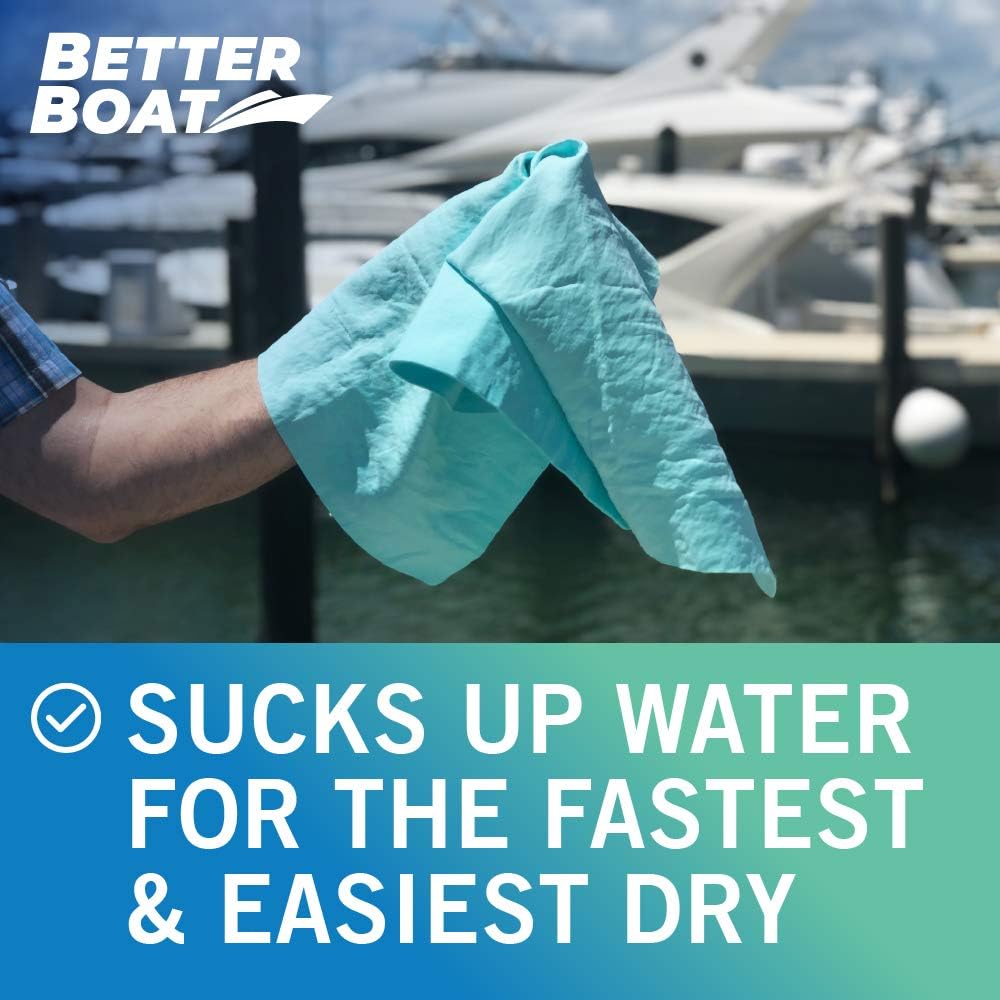 Super Absorbent Towels, Synthetic Chamois Cloth for Car and Boat Drying, Smooth Cooling Towel, Marine Grade Cleaning Supplies, PVA Shammy Dry Towel 1 Pack