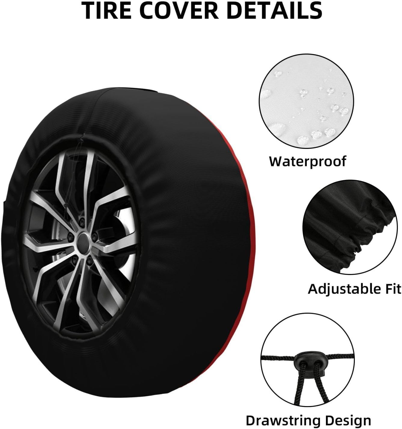 Vietnamese Flag Print Universal Spare Tire Cover for RV, Jeep | Wheel Protector Fits Rv, Trailer, Jeep, Shield Tires From Sun, Dirt And Rain For Outdoor Storage