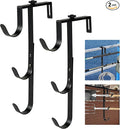 2Pcs Black Pool Pole Hangers, Adjustable Heavy Duty Swimming Pool Fence Hooks by ECcandiedhaws