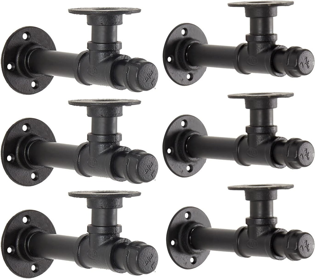 industrial t pipe shelf brackets for 6-12 in, main product view