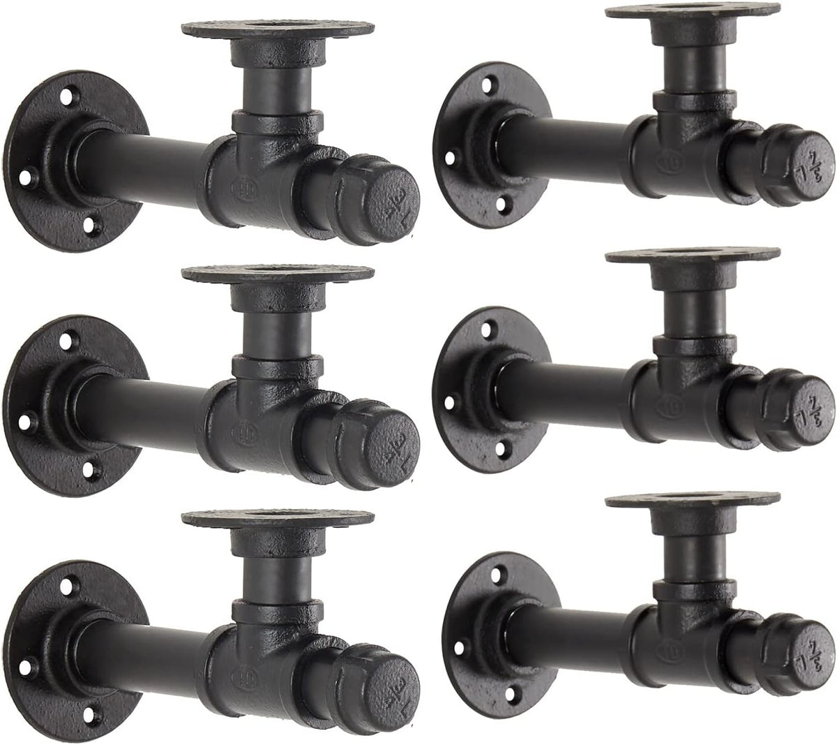 industrial t pipe shelf brackets for 6-12 in, main product view