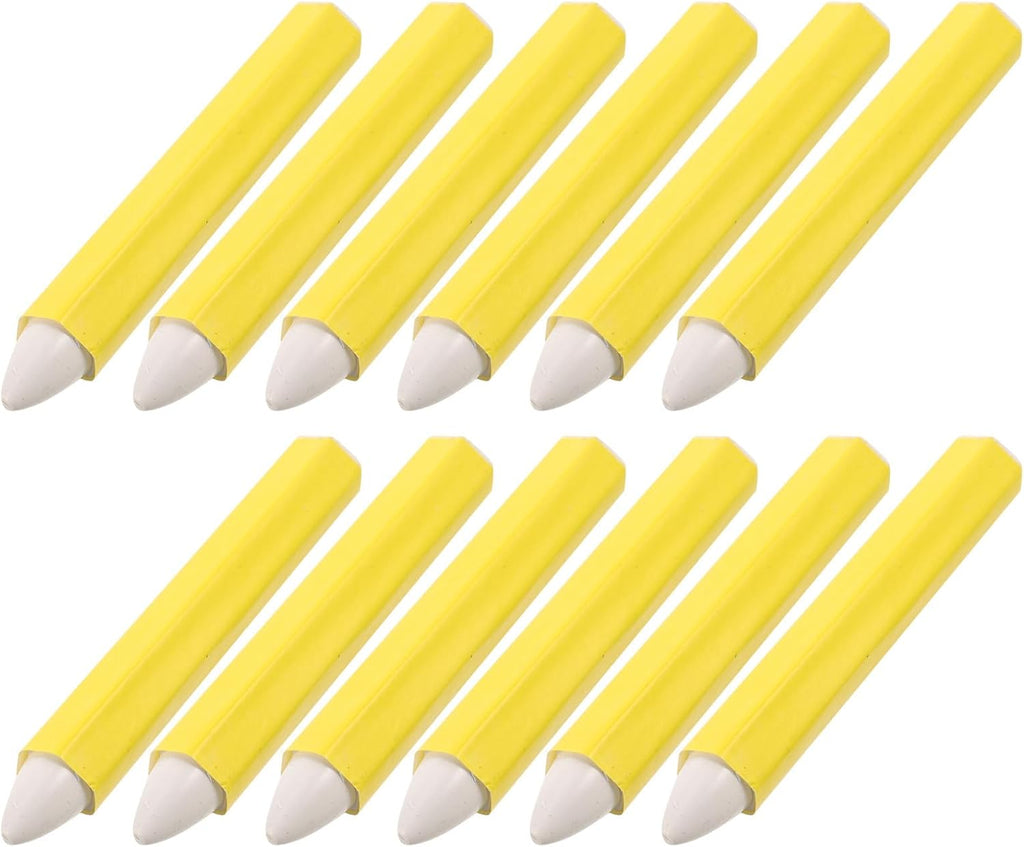 Ciieeo 12pcs Yellow Tire Marker Pens Waterproof Wax Crayons with Nonslip Grip for Tire Shops and Outdoor Environments Sturdy Plastic Barrel Pen for Accurate Marking