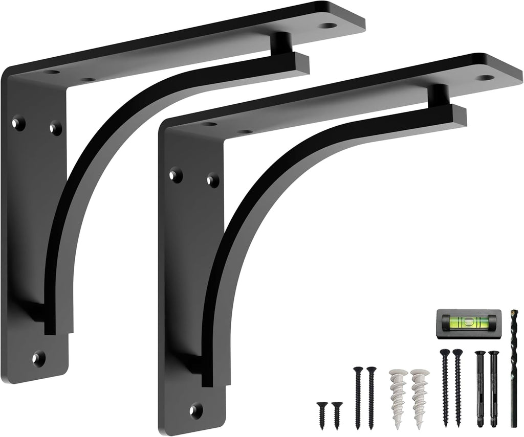 classic black heavy duty shelf brackets 10 inch, main product view