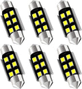 AUXLIGHT 6418 6411 DE3425 C5W DE3423 36MM 1.42”Festoon LED Interior Light Bulbs 6000K Xenon White, Super Bright 6SMD Chips for Dome Map Door Courtesy License Plate Lights (Pack of 6)
