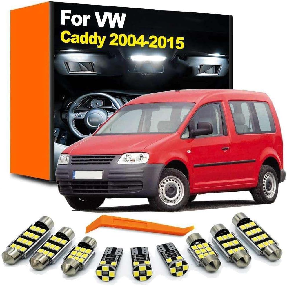13Pcs LED Interior Dome Reading Trunk Glove Light Kit, for VW Volkswagen Caddy 3 MK3 2004-2011 2012 2013 2014 2015