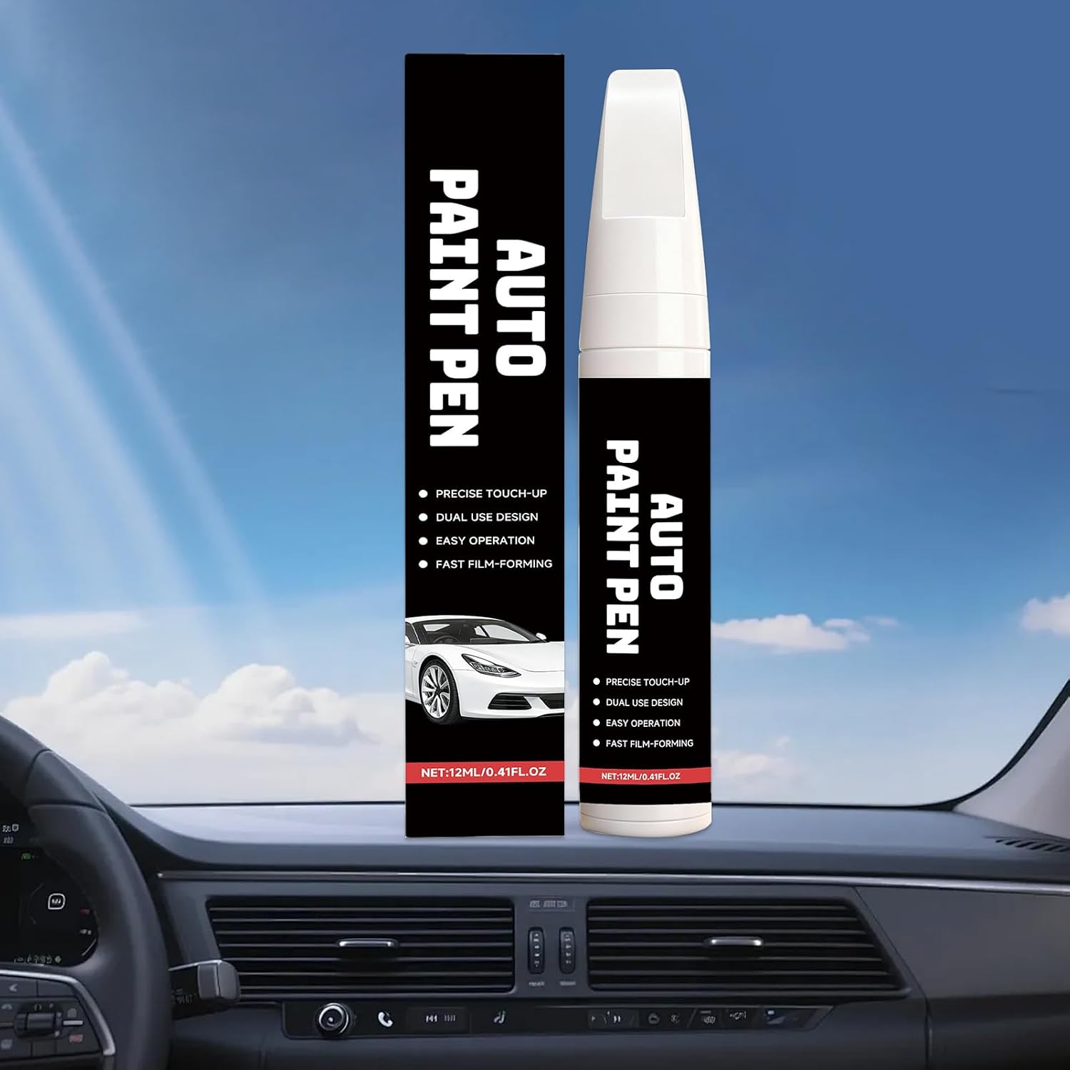 Car Scratch Remover Pencil: 12ML Quick Repair Tool, Auto Paint Correction Applicator | Finishing Renewal Aid For Au Panels
