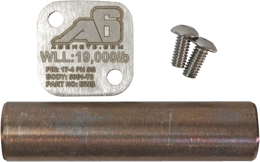 Agency 6 Billet Winch Shackle - Lightweight Aluminum Winch Attachment for Synthetic Line - 19,000 Pound Load Limit - Made in The USA with US Certified Materials - Black
