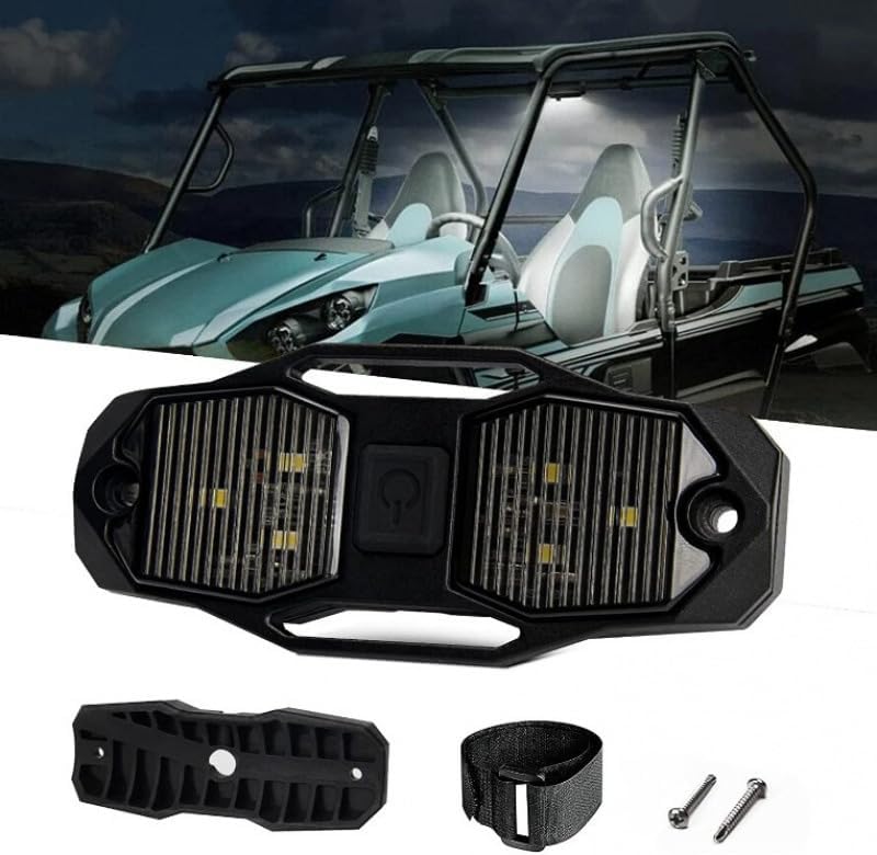 UTV Roll Bar LED Light for Honda Pioneer 700 Deluxe 2015-2026, Dome Cab Cargo Utility Light for Side by Side Camping Trail Riding Truck Bed Night Use Outdoor Access,A White