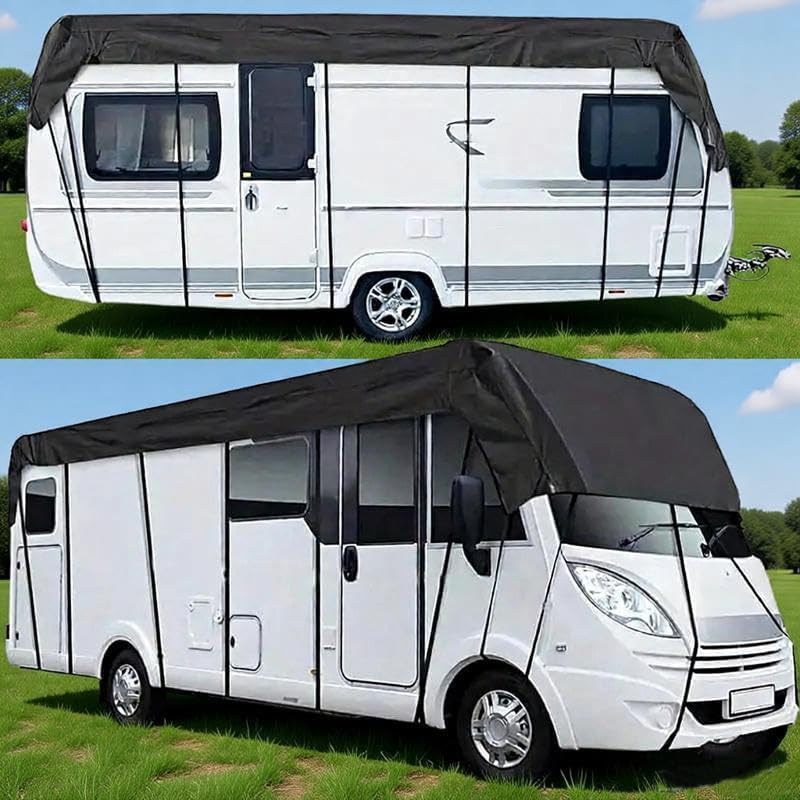 210D RV Roof Cover for 2018 Thor Motor Coach Outlaw Class C 29J,Camper Top Protection Weatherproof Travel Trailer Canopy Tarp Sun Snow Dust Guard,12.5 * 3m-22hooks