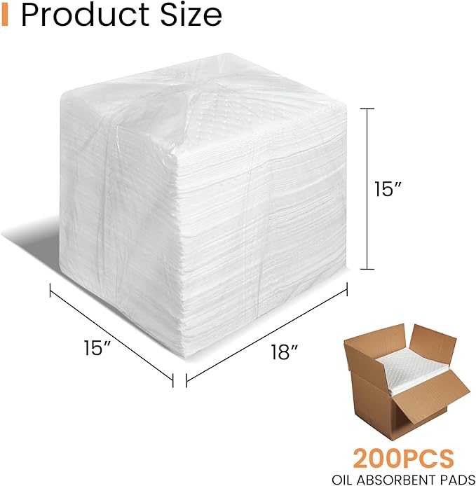 Smaafit 15"x18" Oil Absorbent Pads 200 Pack - Image 2