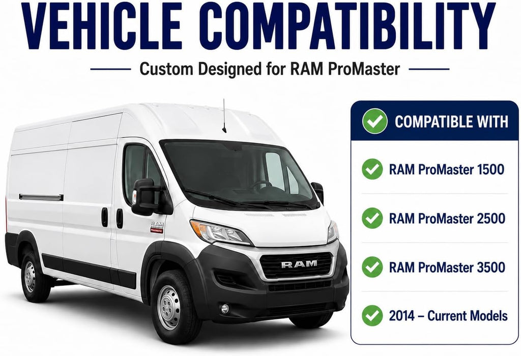 Extra Thick Winshield Cover for RAM ProMaster 2014-Current, Thermal Insulated Blackout Sun Shades for Camper Van