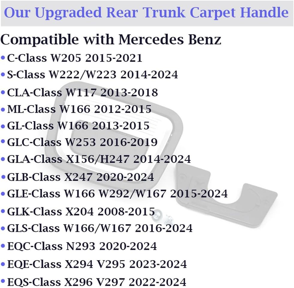 Trunk Mat Carpet Switch Handle for Mercedes Benz | Rear Trunk Mat Floor Carpet Handle Repalcement, for BENZ ML W166/GLC X253/S W222/GL GLS GLE GLA, Without Locking Function