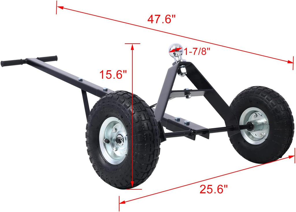 Heavy-Duty Trailer Dolly with Pneumatic Tires - Effortless 600 Lb. Capacity Handling, Corrosion-Resistant Steel, for Boats, Utility, and Jet Scooter Trailers