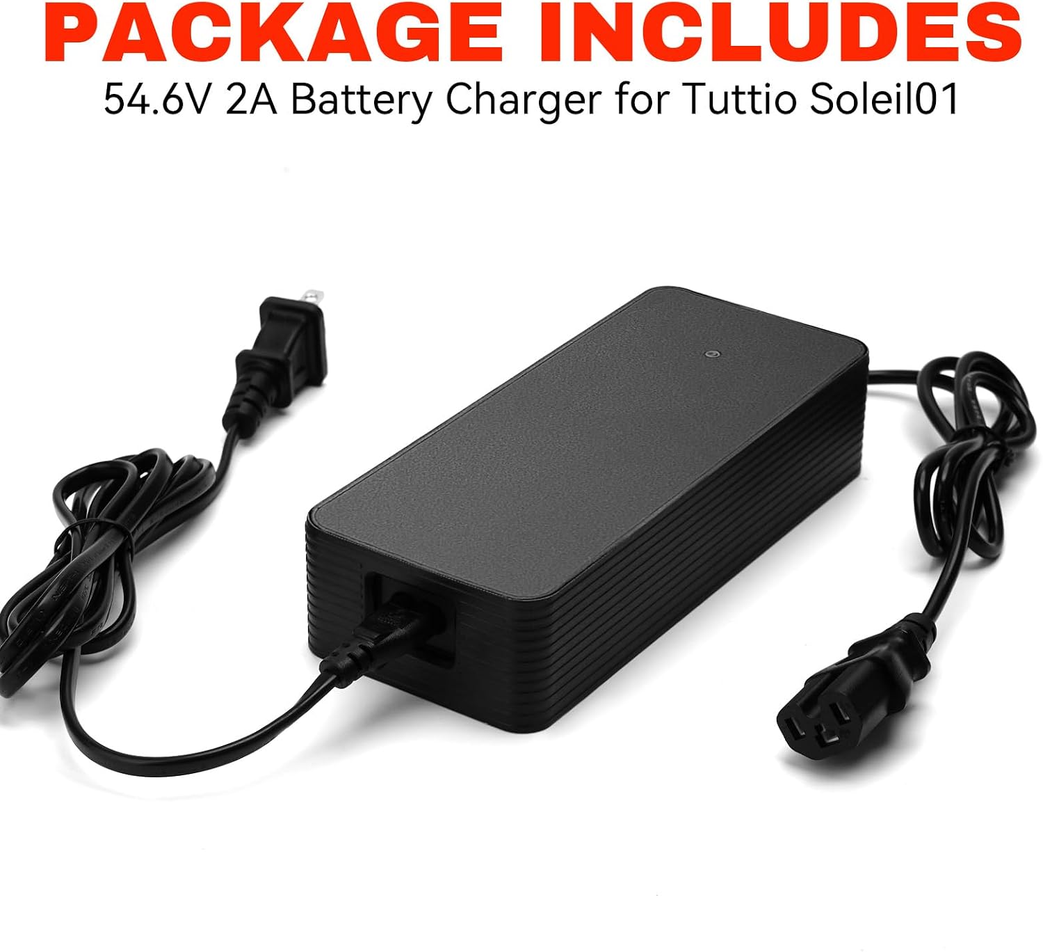 JERBOR 54.6V 2A Battery Chargers for Tuttio Soleil01 Drit Bike, 48V Charger Power Supply Adapter with UL Certification for Tutto Tutti Soleil01 Electric Bike
