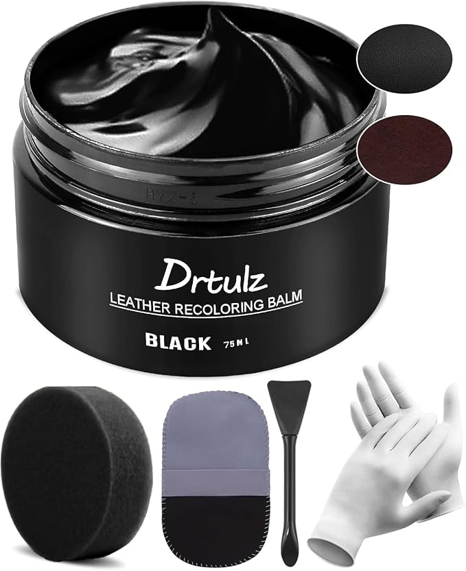 Black Leather Recoloring Balm, Leather Color Restorer Conditioner, Leather by drtulz