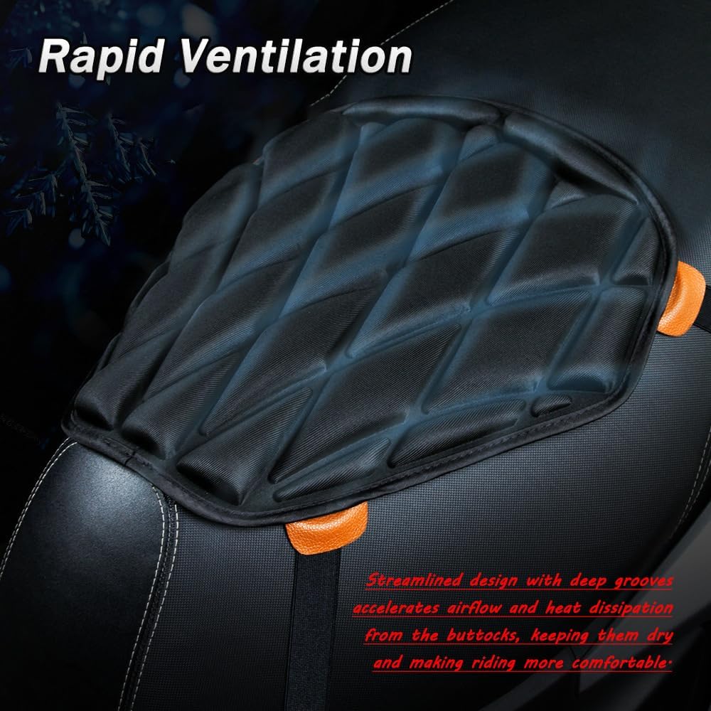 Motorcycle Seat Cushion for Honda Rebel 1100 (2021-2025), Ventilated Shock-Absorbing Seat Pad Watertight Motorcycle Seat Protector,L