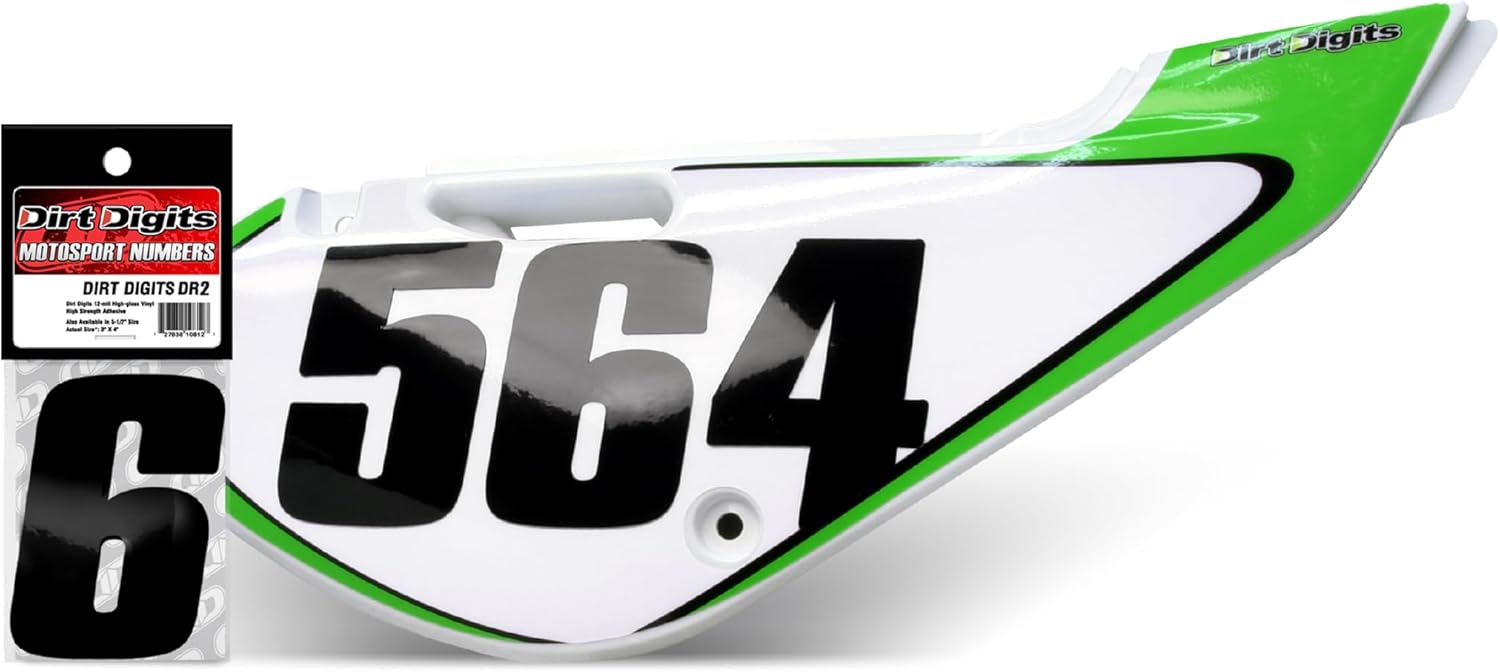 Dirt Digits DD73B-3 Black 7" High-Gloss Precision Die Cut Vinyl Number 3, 3 Pack