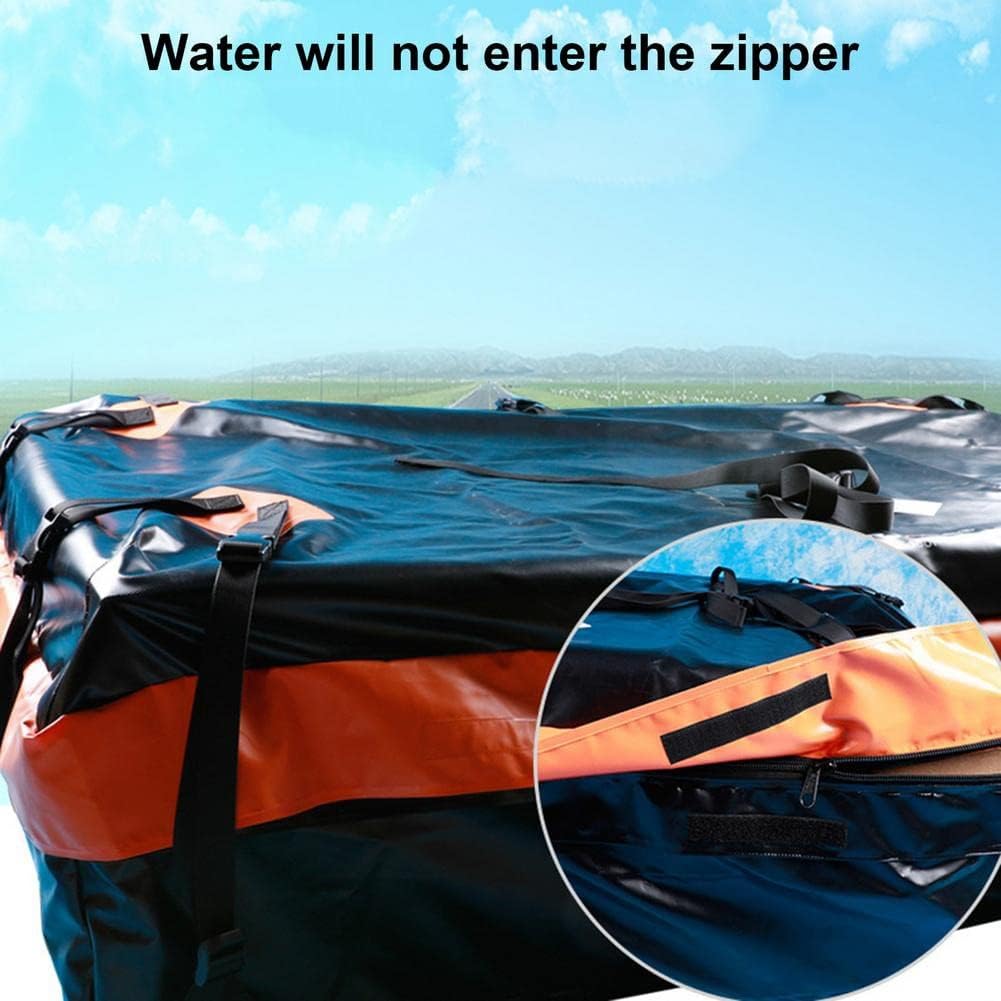 500D PVC Large Capacity Car Cargo Roof Bag Waterproof Rooftop Luggage Black Storage Travel for Cars SUV Van Truck