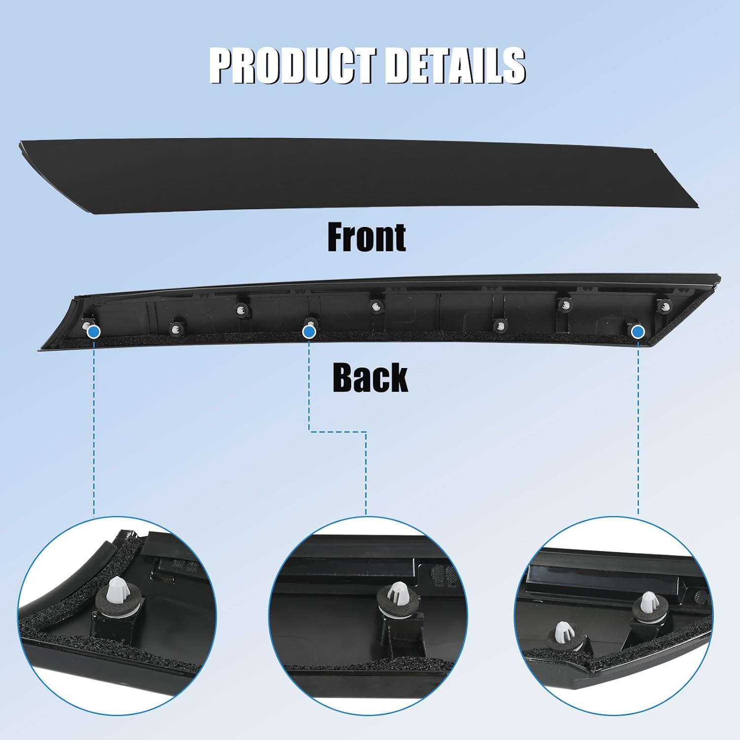A-Pillar Windshield Molding Trim Kit Outer Trim Set Replacement for Kia Soul 2010 2011 2012 2013 (Left & Right) 86180-2K500,86170-2K500
