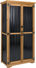 Outdoor Storage Cabinet Wood & Metal by Gowoodhut