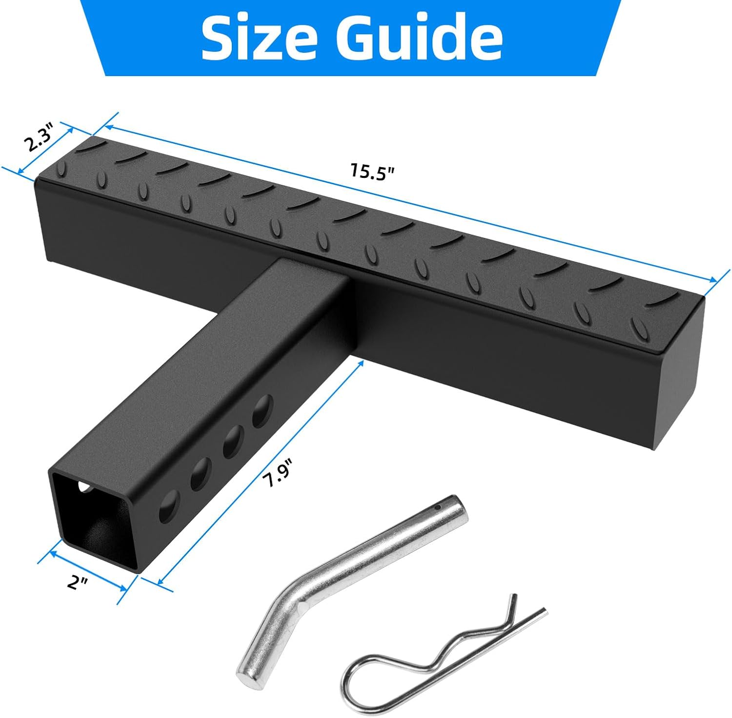 Qualward Hitch Step for 2 Inch Receiver, Steel Trailer Step with Non-Slip and Rust Towing Bumper Guard for Most Car SUV Truck Pickup, 500LBS Max Load