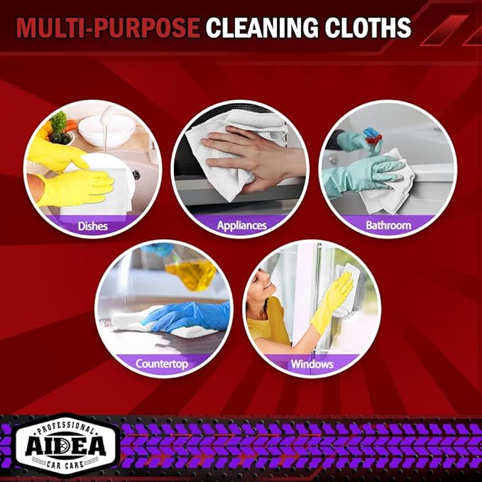 AIDEA Microfiber Cleaning Cloth White 20PK, Microfiber Towels - Image 7