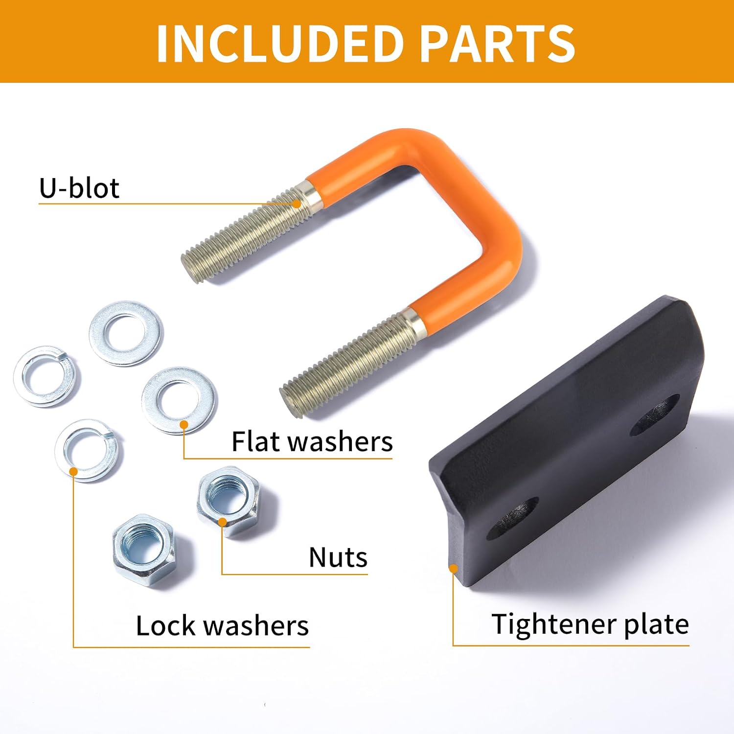 Hitch Tightener for 1.25" and 2" Hitches, Heavy Duty Anti Rattle Hitch Stabilizer with Rubber Coated Reduce Movement On Hitch Mount Cargo Carrier Bike Rack, Orange (2 Pack)