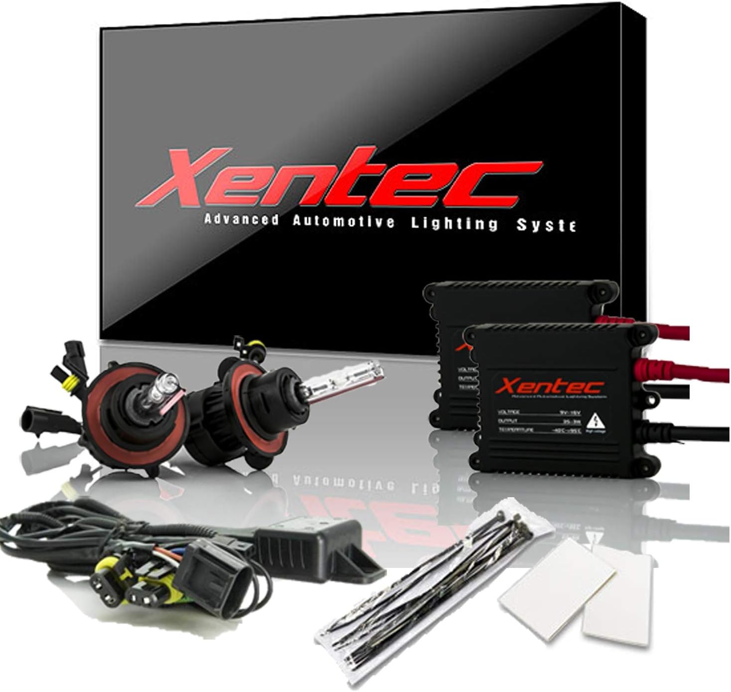 Xentec H13 (9008) 6000K Hi/lo Telescopic bixenon HID xenon bulb x 1 pair bundle with 2 x 35W Digital Slim Ballast (Ultra White)